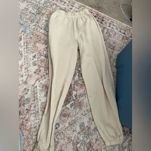 yellowish tan sweatpants